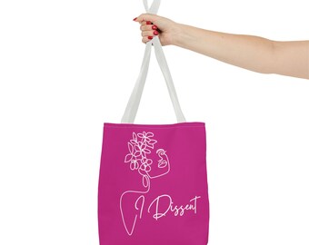 Feminist RBG I Dissent Tote Bag, Pink Bag, Ruth Bader Ginsburg Quote Bag, Activist Canvas Tote, Gift For Her