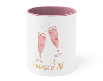Taza de café AF comprometida, taza decorativa de 11 oz, anuncio de compromiso, regalo de despedida de soltera, regalo de boda, regalo de prometido