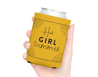 Hot Girl Summer Can Cooler, dos tamaños disponibles, soporte para bebidas, funda para bebidas, elementos esenciales para fiestas de verano
