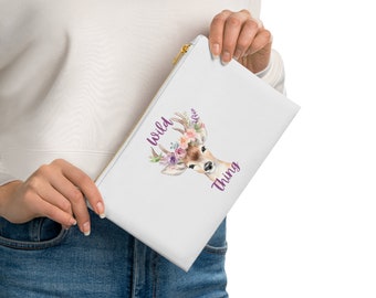 Bolsa cosmética Wild Thing Deer, bolsa de maquillaje con estampado animal, bolsa con cremallera, organizador de viajes, regalo para ella