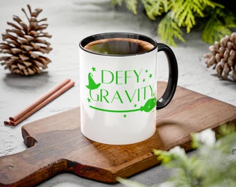 Defy Gravity-koffiemok, Elphaba Wicked Muzikaal cadeau, unieke mok, Broadway-fans cadeau, cadeau theaterliefhebber