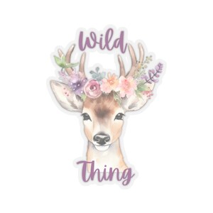 Adesivi Wild Thing Deer Kiss-Cut, adesivi per la fauna selvatica, regalo per gli amanti dei cervi, pacchetto di adesivi per la natura