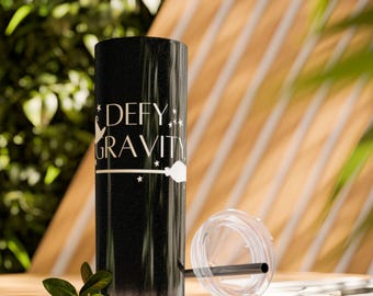 Elphaba Glitter Skinny Tumbler, Defy Gravity Cup, Wicked Movie Musical Fan Gift