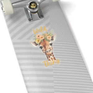 Wild Thing Giraffe Kiss-Cut Stickers, Animal Decals, Laptop Sticker, Cute Sticker, Fun Sticker, Giraffe Lover Gift