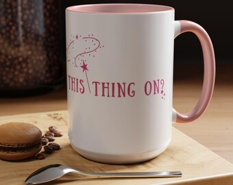 Is This Thing On Wicked Movie Mug, Glinda Coffee Cup, Funny Quote Mug, Ceramic Mug, Movie Lover Gift