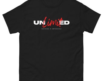 Camiseta de manga corta con gráfico unisex Camiseta motivacional ilimitada