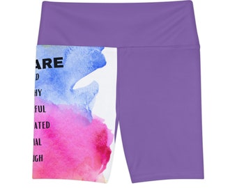 Lila YOU ARE Damen Workout Shorts (AOP)