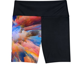 "Schwarze ""CONFIDENT"" Women's Workout Shorts (AOP)