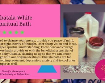 Obatala White Orisa Bad für Ruhe Klarheit und Stimmungsaufhellung Sanfte Mischung Körperpflege Body Wash Komfort Reinigung (1 Gallone)