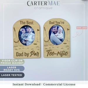 SVG-laserbestand - Best Dad by Par / Dad You're Tee-rific - Vaderdag golflijst | Cadeau voor papa | Fotolijst aanpassen | 2 x 3 fotolijst