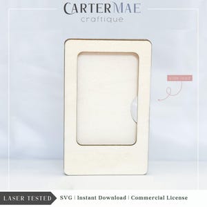 Aimant de réfrigérateur vierge / Clip pour visière cadre photo SVG | Fichier prêt pour le laser | Photos au format portefeuille de 2 x 3 po. | Téléchargement numérique | Cadre photo à chargement latéral
