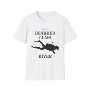 Bearded Clam Diver T-Shirt, Funny Scuba Tee, Gift for Divers, Underwater Adventure Shirt, Summer Beach Wear, Ocean Lover&#39;s Gift