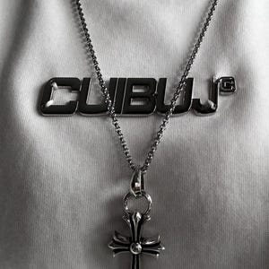 Gothic Kreuz Kugelkette Halskette | 925er Silber Y2K Punk Link Anhänger für Herren & Damen | Von Chrom inspirierter Unisex Streetwear Schmuck