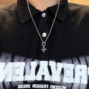 925 Sterling Silber Gothic Kreuz Anhänger Halskette Y2K Punk Blade Choker Unisex Schmuck Geschenk für Ihn Sie