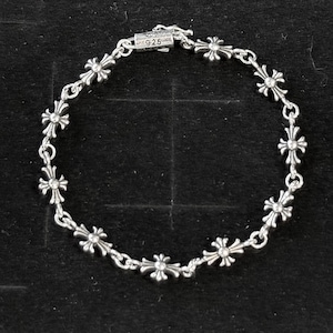 Silver Metal Dice, Cross & Heart Charm Bracelet | Vintage Y2K Punk Streetwear Jewelry, Stylish Silver Gift for Him/Her, Edgy Accessory