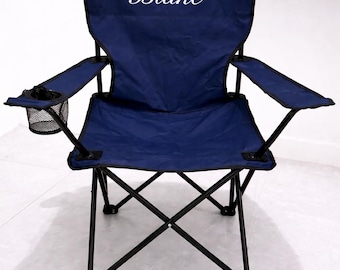 Benutzerdefinierte faltbare Outdoor-Stuhl | Tragbarer Campingstuhl mit Getränkehalter | Geschenk für Camping-Liebhaber | Personalisierter Campingsessel mit Namen