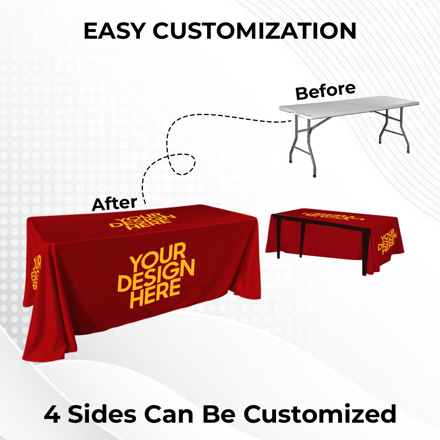 CUSTOM Table Cover Personalized Tablecloth With Your Logo Full Color