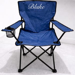 Personalized Camping Chair with Name | Custom Foldable Outdoor Chair | Portable Camp Chair with Cup Holder | Gift for Camping Lovers