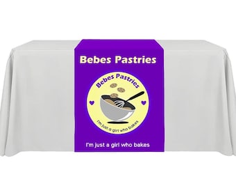 Custom Logo Table Runner, Personalized Business Tablecloth