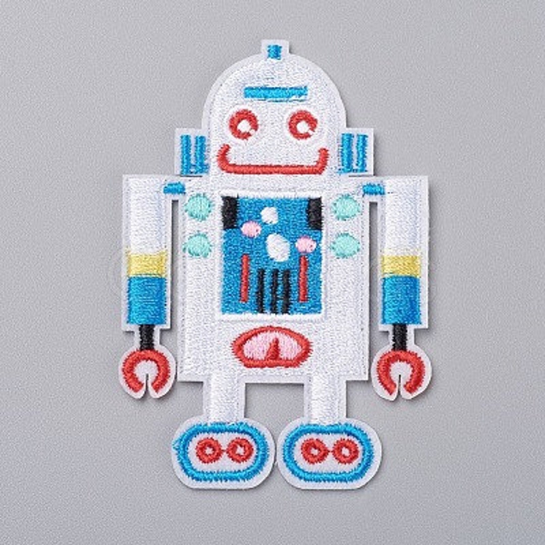 Multi-color Robot Iron-on/sew-on Patch Appliqué for Clothing and Crafts ...