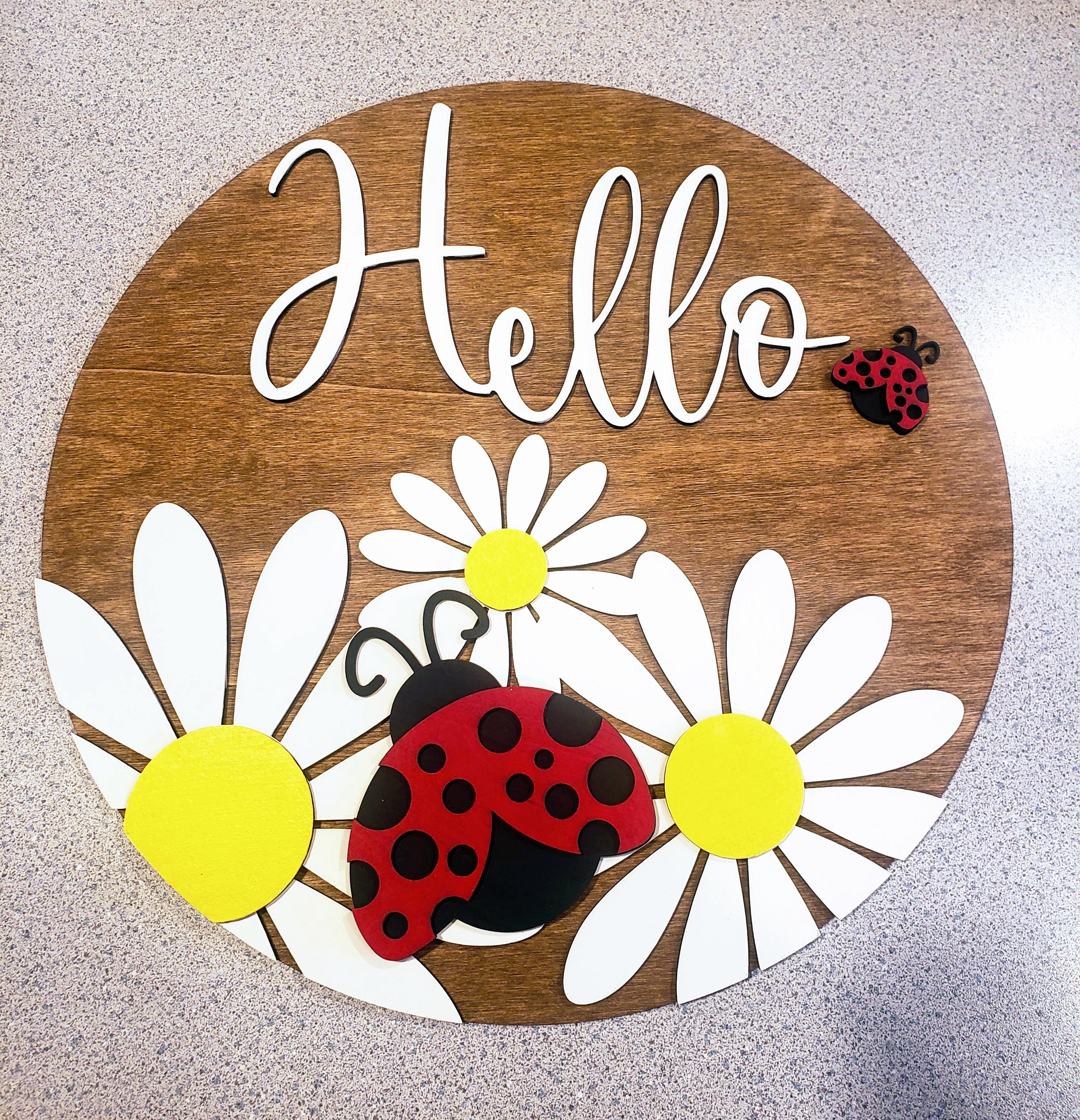 Spring Welcome Sign Hello Spring Door Hanger Spring Porch Decor Happy ...