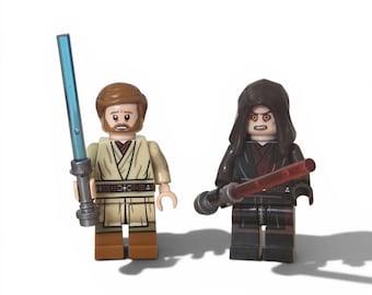 Star Wars Anakin Skywalker / Obi Wan Kenobi Duel on Mustafar Minifigures Brand New