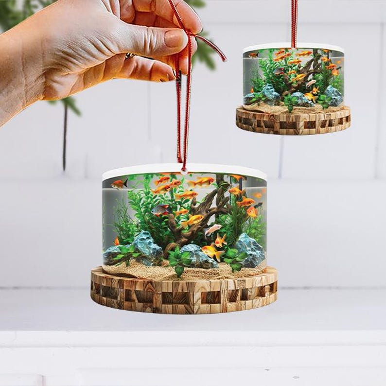 Personalized Aquarium Fish Tank Ornament, Fishes Christmas Ornament