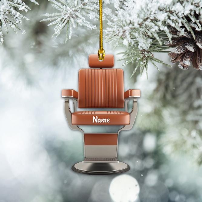 Discover Personalized Barber Chair Ornament, Barber Christmas Ornament, Hairstylist Ornament, Hair Salon Ornament, Hairdresser Ornament