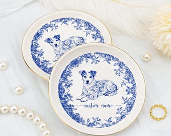 Custom Dog Breed Jewelry Dish, Pet Memorial Ring Dish, Personalized Dog Ring Dish, Pet Lover Trinket Dish, Dog Mom Gift ID-1223-4SUL