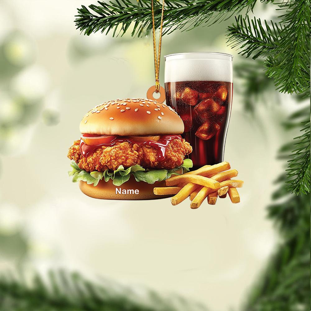 Discover Personalized Hamburger Ornament, Hamburger Christmas Ornament, Fast Food Burgers Shop Ornament Decor, Kitchen Holiday Ornament