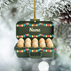 Personalized Egg Box Christmas Ornament, Egg Christmas Ornament, Cooking Ornament, Kitchen Holiday Ornament, Chef Ornament Gift TD-1028-TBJL