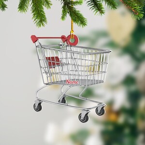 Shopping Cart Christmas Light Ornament, Xmas Tree Decor, Loved Shopping Cart Ornament, Hanging Ornament Gift TD-1011-OROC