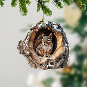 Squirrel Ornament, Squirrel Rearview Mirror Car Accessories, Squirrel Christmas Ornament, Gift for Squirrel Lover TD-1008-H8M2