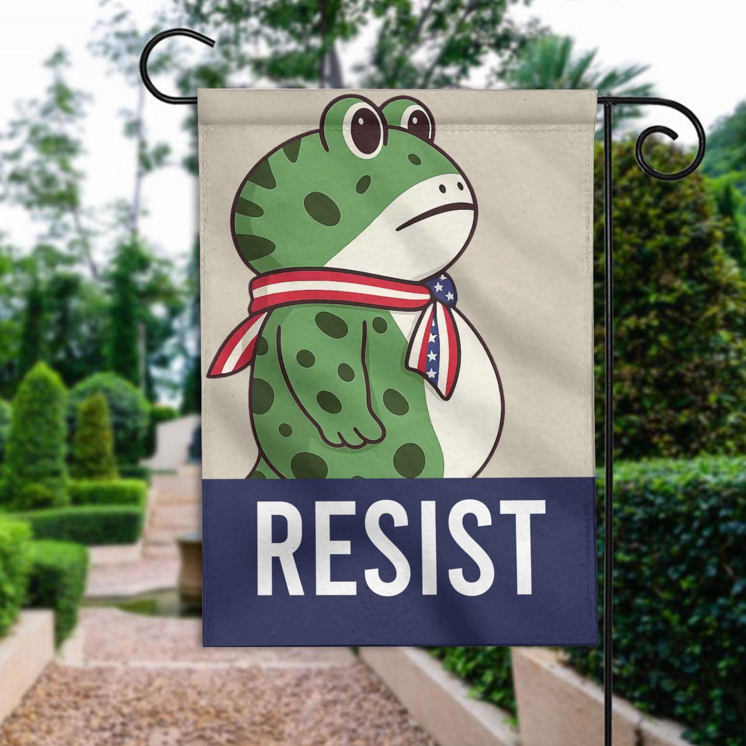 Discover Frog Resist Garden Flag, Portland Frog Resist Protest Flag, Resist Fascism Protest, Protect Democracy Anti Fascism Flag