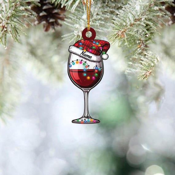 Personalized Wine Glass Ornament, Red Wine Christmas Ornament, Wine Lovers  Ornament Gift, Wine Drinkers Ornament Holiday Decor TD-1115-C7CM - Etsy