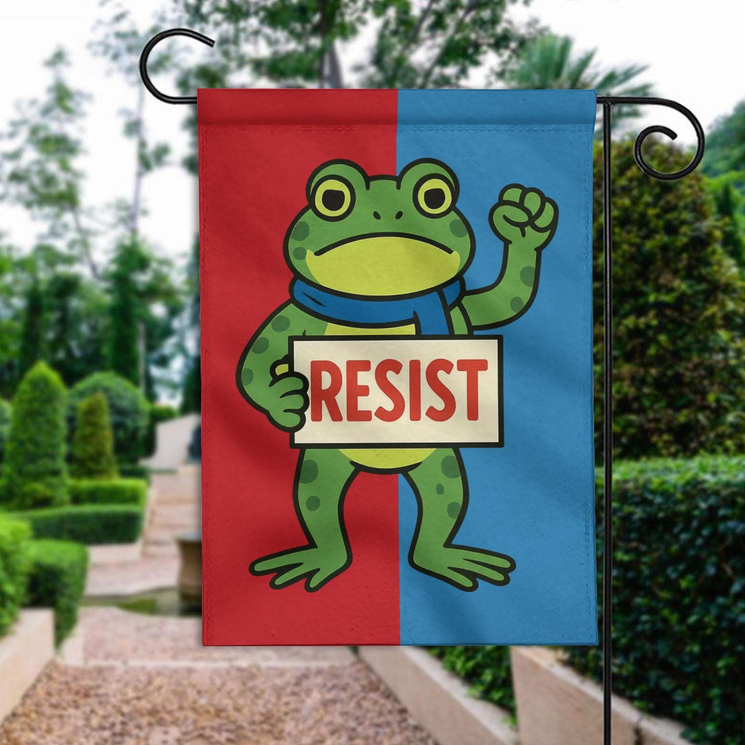 Discover Frog Resist Garden Flag, Portland Frog Resist Protest Flag, Resist Fascism Protest, Protect Democracy Anti Fascism Flag