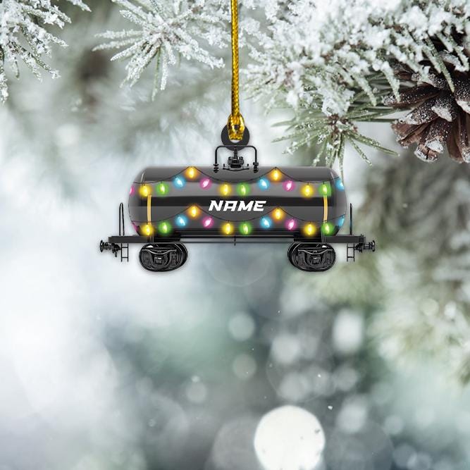 Discover Personalized Oil Railway Cistern Ornament, Railroader Ornament, Locomotive Christmas Ornament, Oil Railway Tank Xmas Gift