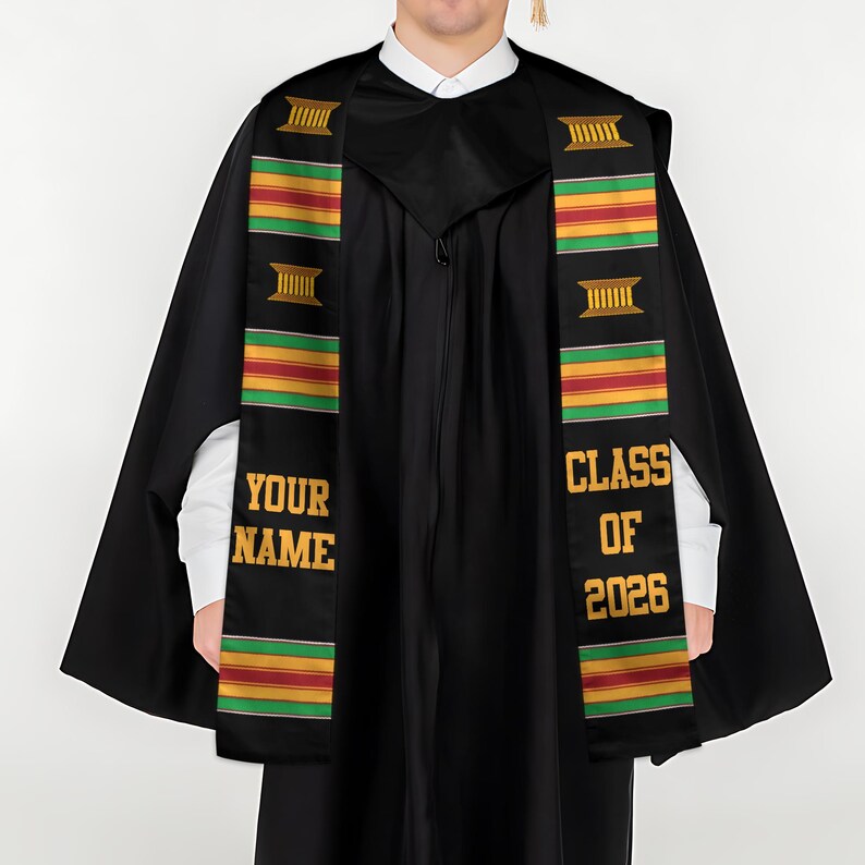 Personalized African American Stole, Kente Graduation Sash, Class of ...