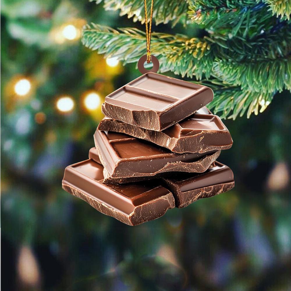 Personalized Chocolate Christmas Ornament, Chocolate Bar Ornament