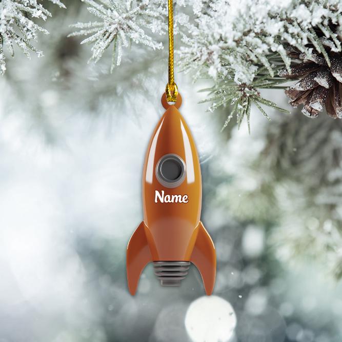 Discover Personalized Rocket Ornament, Rocket Ship Christmas Ornament, Space Lovers Ornament Gift, Spaceship Ornament Holiday Xmas Gift