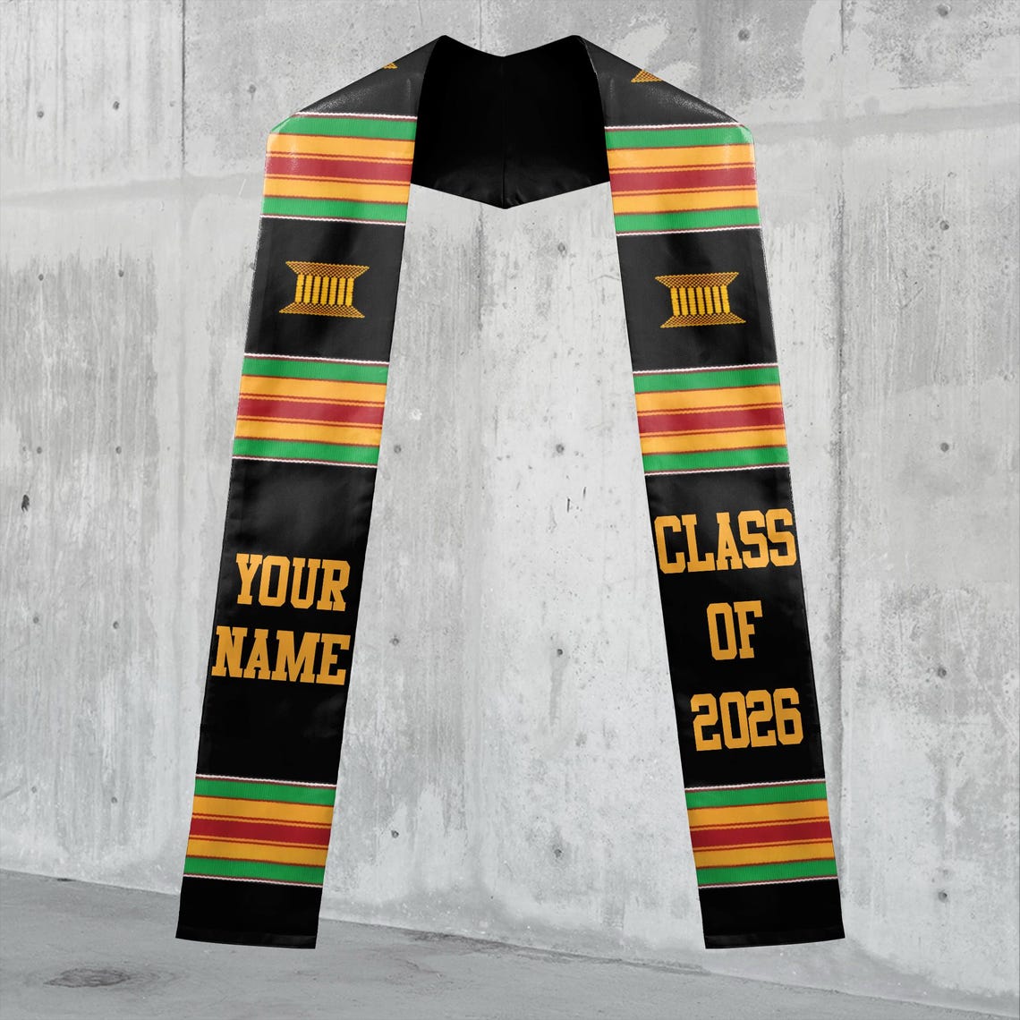 Personalized African American Stole, Kente Graduation Sash, Class of ...