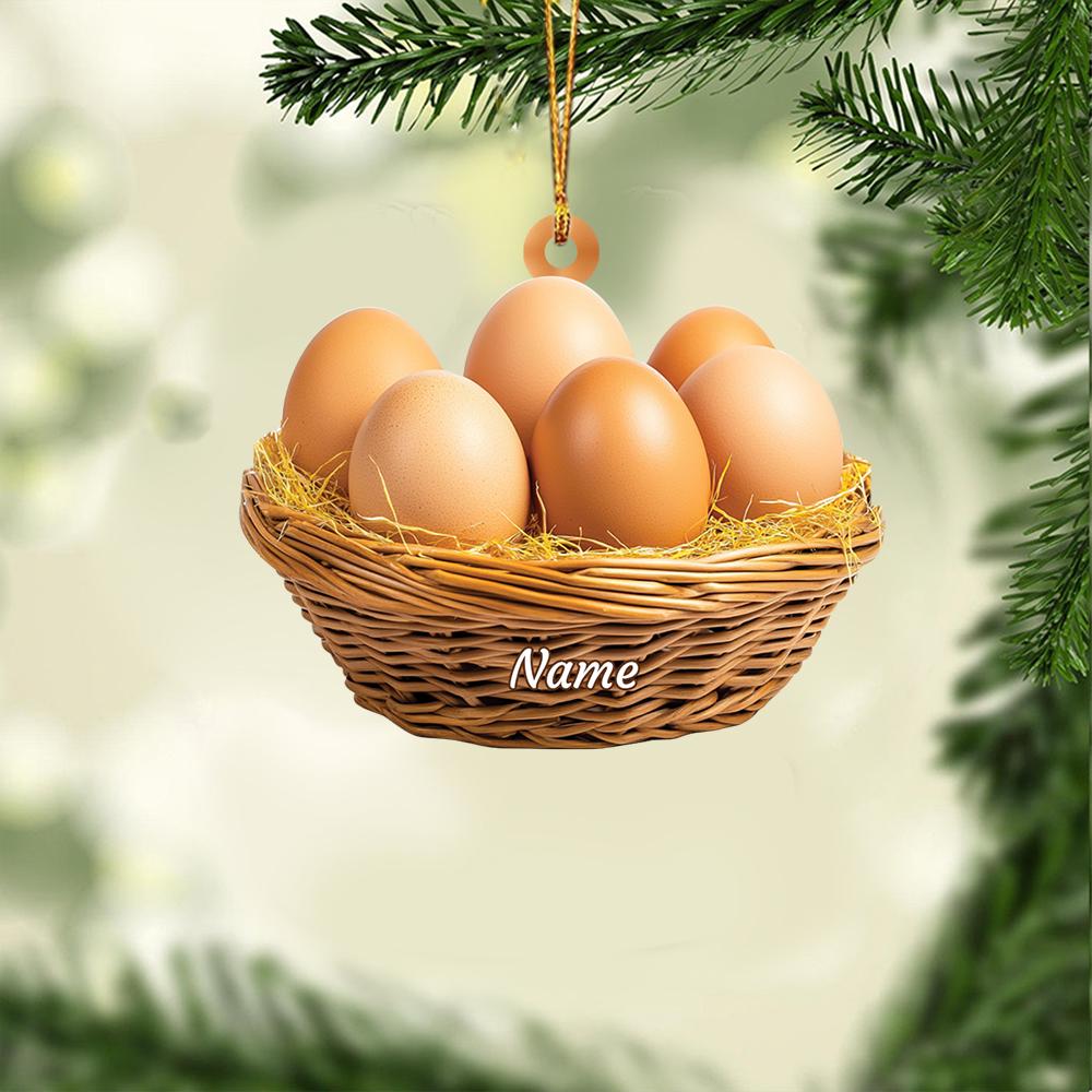 Discover Personalized Egg Basket Christmas Ornament, Eggs Christmas Ornament, Cooking Ornament, Kitchen Ornament, Chef Ornament Gift
