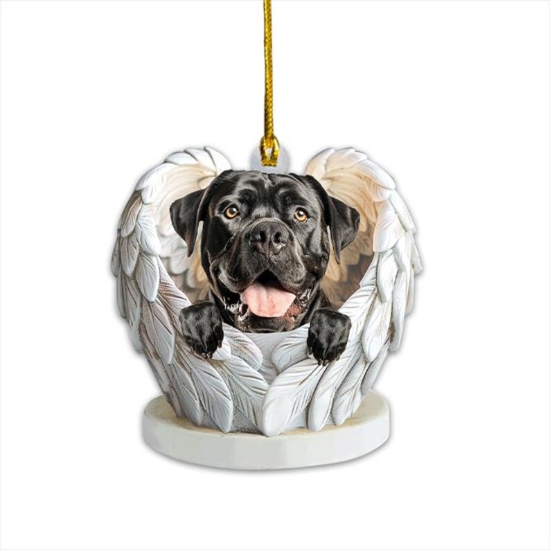 Cane Corso Dog Angel Wings Ornament, Cane Corso Dog Flat Christmas