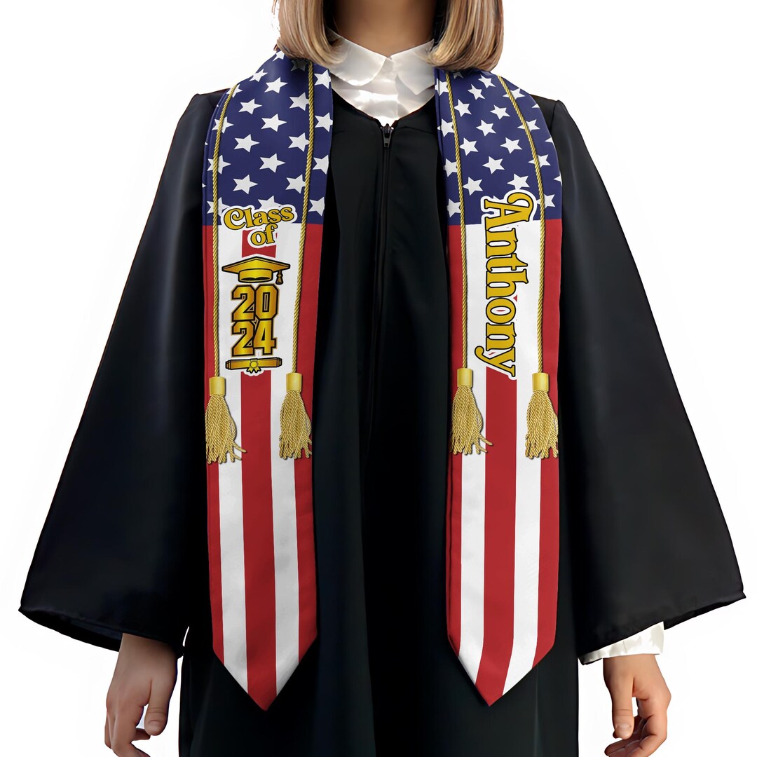 Personalized Graduation Stole - Class Of 2023 Custom Sash For High School & College Graduation