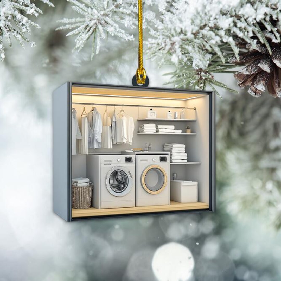 Laundry Room Christmas Ornament, Laundry Shop Xmas Ornament, Laundry ...