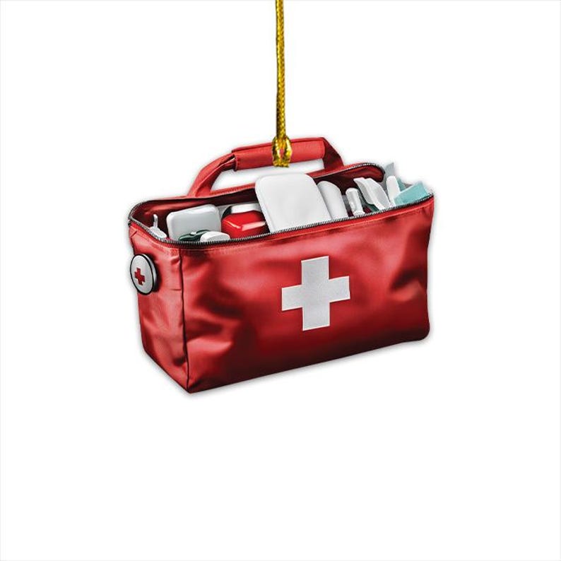 Personalized First Aid Bag Ornament, First Aid Kit Christmas Ornament