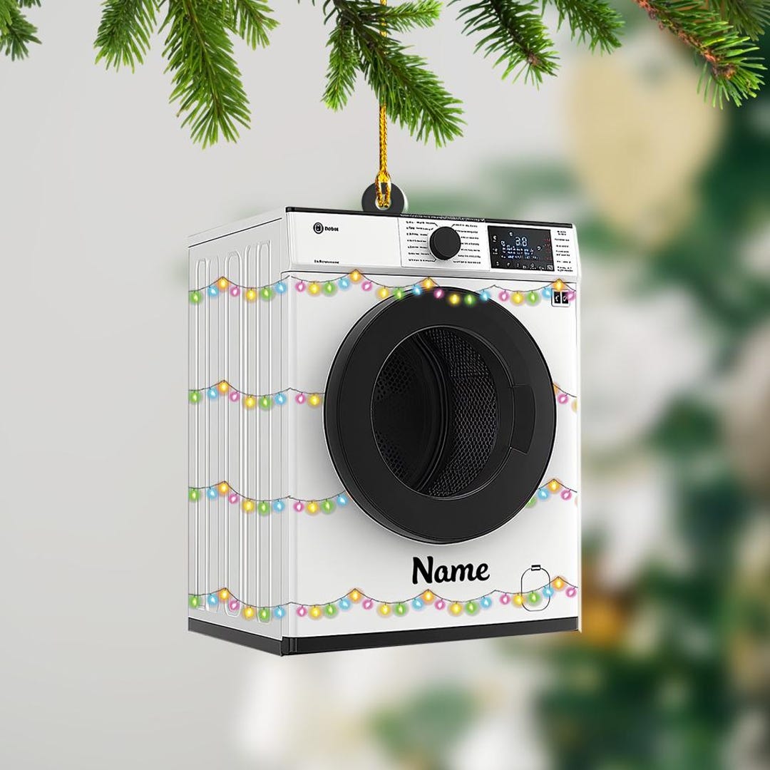 Personalized Washing Machine Ornament, Laundry Machine Christmas