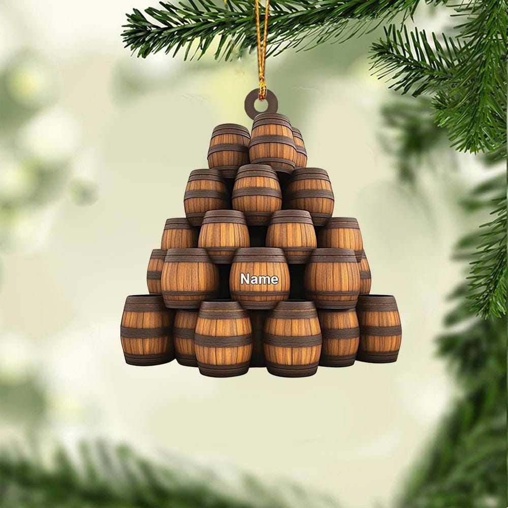 Discover Personalized Oak Barrel Beer Ornament, Oak Beer Barrel Christmas Ornament, Wine Barrels Ornament, Barrel Oak Whiskey Ornament