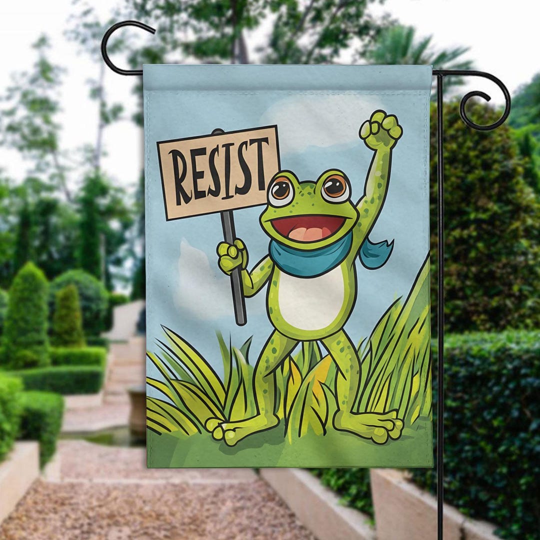 Portland Frog Rage Flag, Frog Resist Protest Double-sided Flag, Anti ...