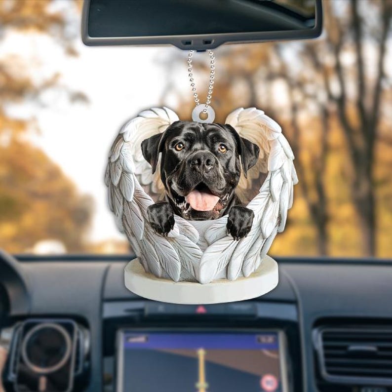 Cane Corso Dog Angel Wings Ornament, Cane Corso Dog Flat Christmas